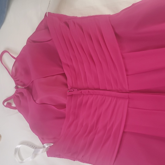 Azazie Ginger Chiffon Fuscia Gown Wedding Mother Of The Bride Prom Wedding - Picture 15 of 16